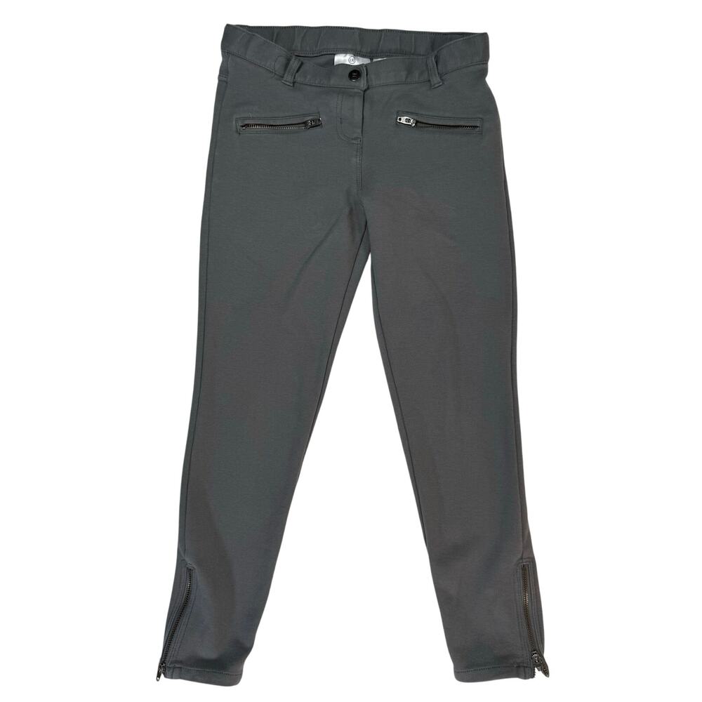 Hanna Andersson Girls Grey Legging Pants Size 130 (US 8) Zip Ankle